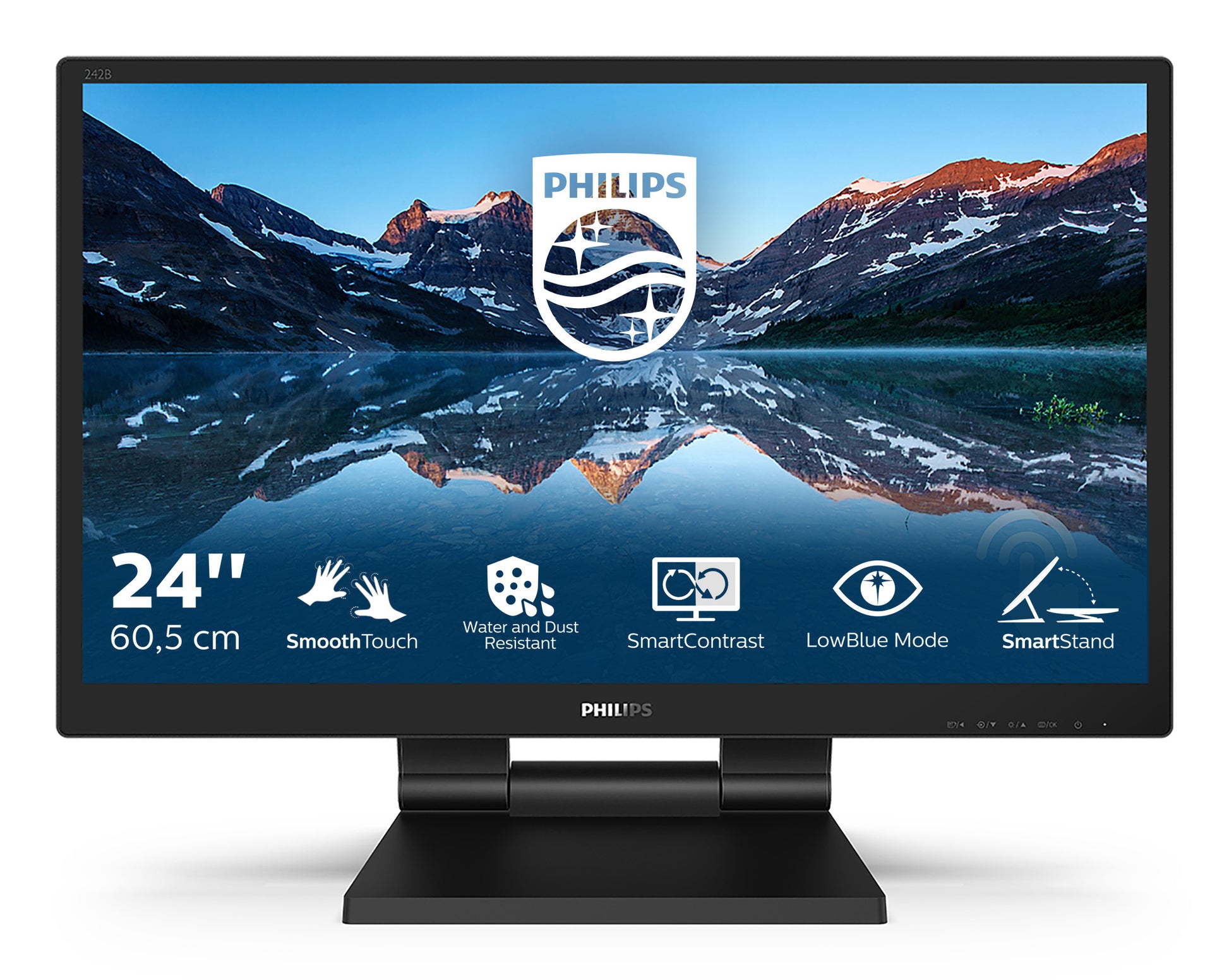 Philips 242B9T/00 – Monitor, 23,8", 60 Hz, 250 cd/m², USB-Hub, integrierte Lautsprecher, VESA 100 × 100, schwarz