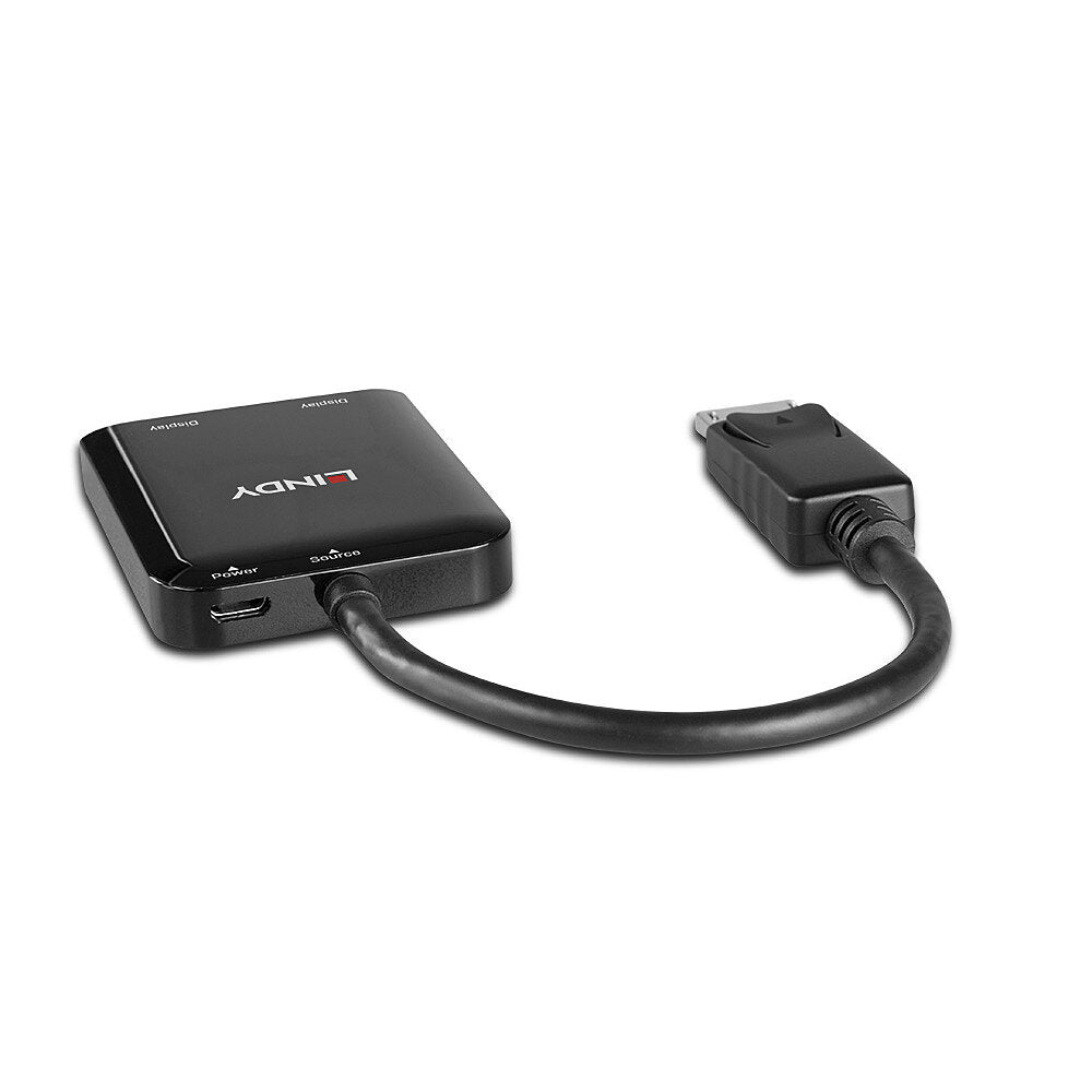 Lindy DisplayPort Splitter – 2× DisplayPort, 4K (3840 × 2160) – DisplayPort 1.2 – Schwarz