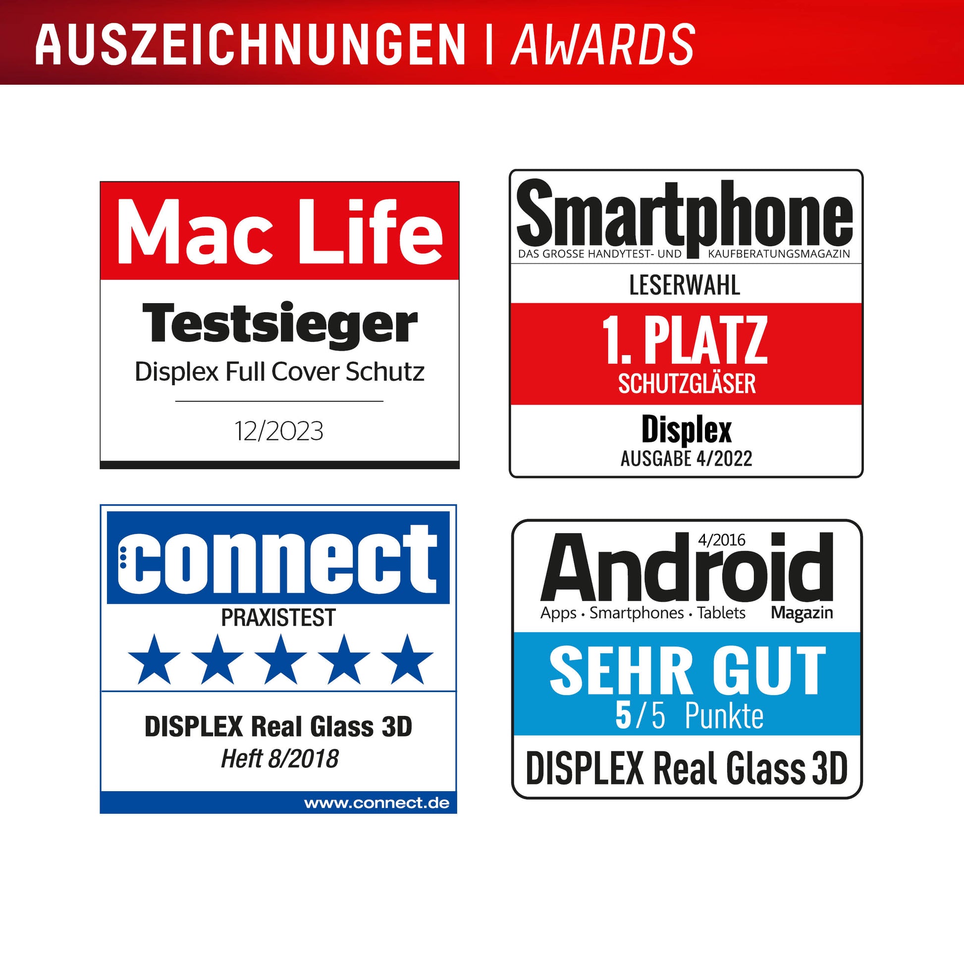 Displex Displayschutz (Panzerglas), Full Cover – für Galaxy S24 FE – mit Applikator
