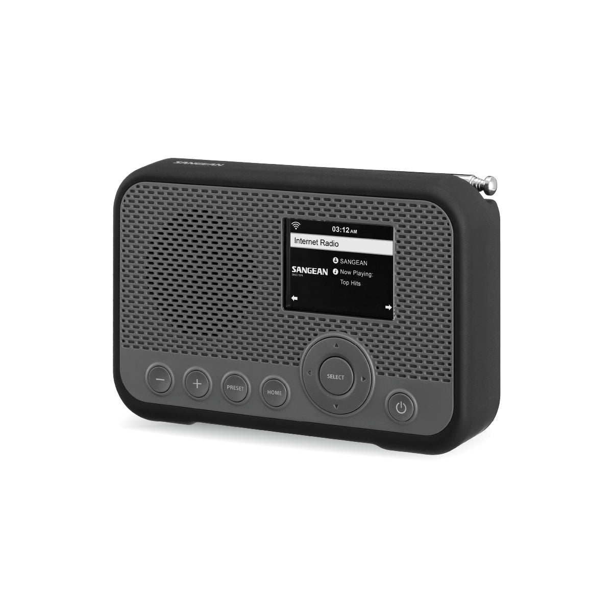 Sangean WFR-39 – Tragbares DAB+ Radio, Internetradio, DAB+/UKW, WLAN, 2'600 mAh Akku – Schwarz/Grau