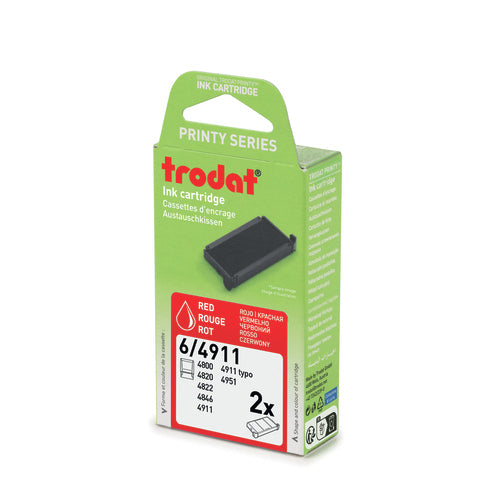 Trodat 6/4911EKR – Ersatzkissen Rot – für 4911, 4911 Typomatic, 4800, 4820, 4822, 4846, 4951 Typomatic