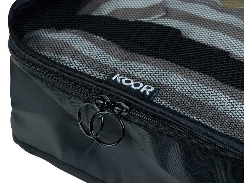 KOOR Packhilfen-Set Reesa L – mit Reissverschluss, Tragegriff – 10 l – Schwarz, Polyester – 2-teilig