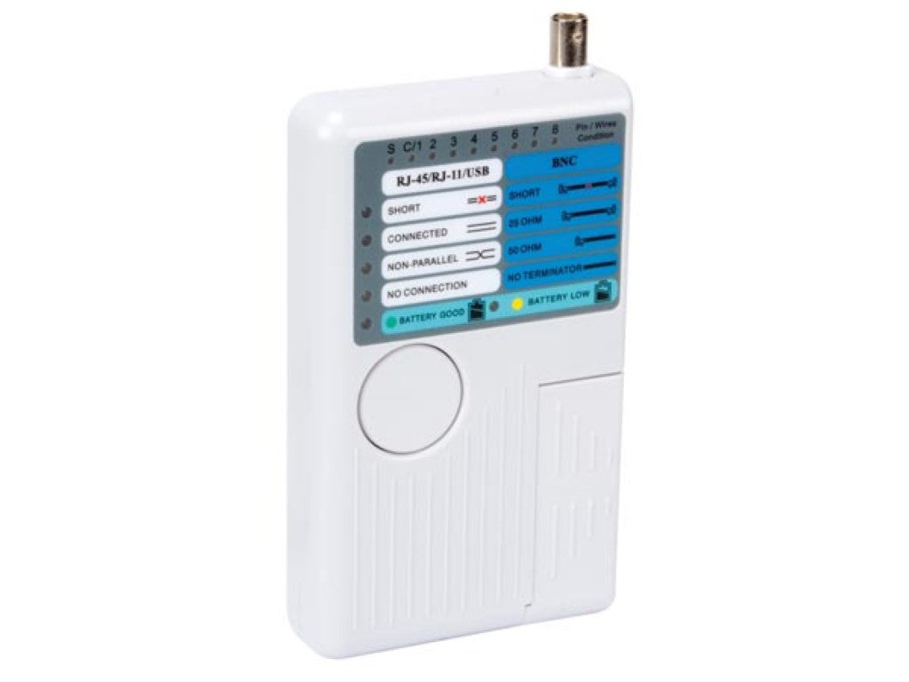 Velleman 416110 – Netzwerk-Kabeltester – RJ12/RJ11/RJ10, Mini-USB, für USB-A