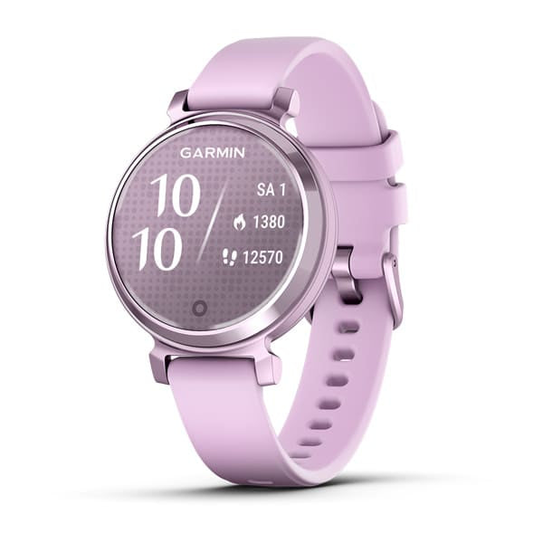 Garmin Lily 2 – Smartwatch – 35,4 mm, GPS, Bluetooth, Gorilla Glass, 50 m, Flieder, Universelle Grösse, Sportarmband