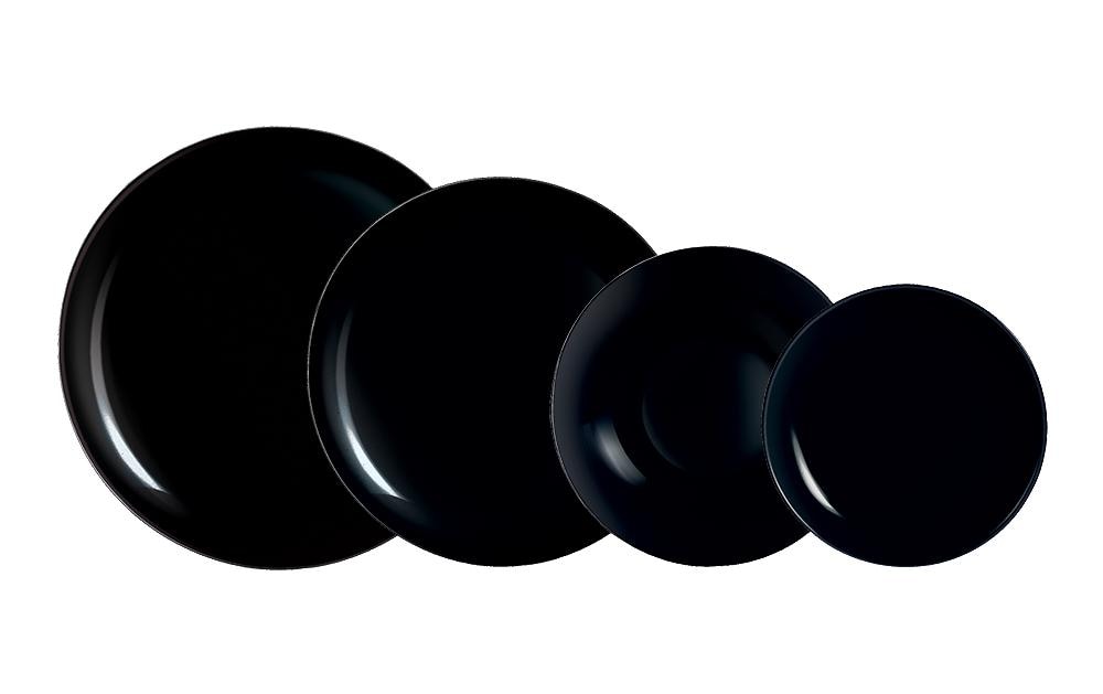 Arcoroc Suppen- & Pastateller Evolution – 6er Set, Ø 28,5 cm, Glas, Schwarz, spülmaschinenfest