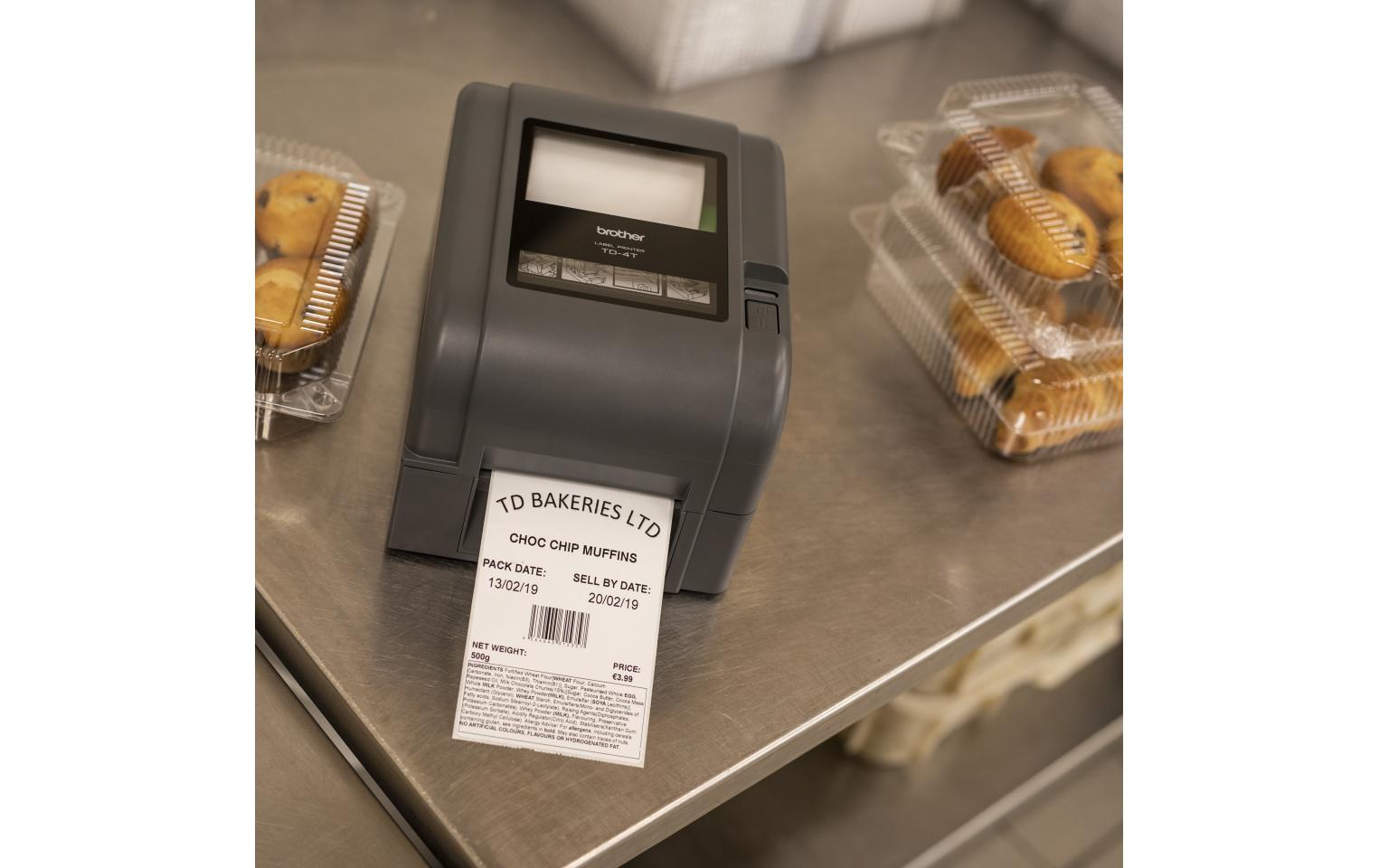 Brother TD-4520TN – Etikettendrucker, Thermodirekt/Thermotransfer, für Etiketten bis 112 mm, USB, LAN, 300 dpi