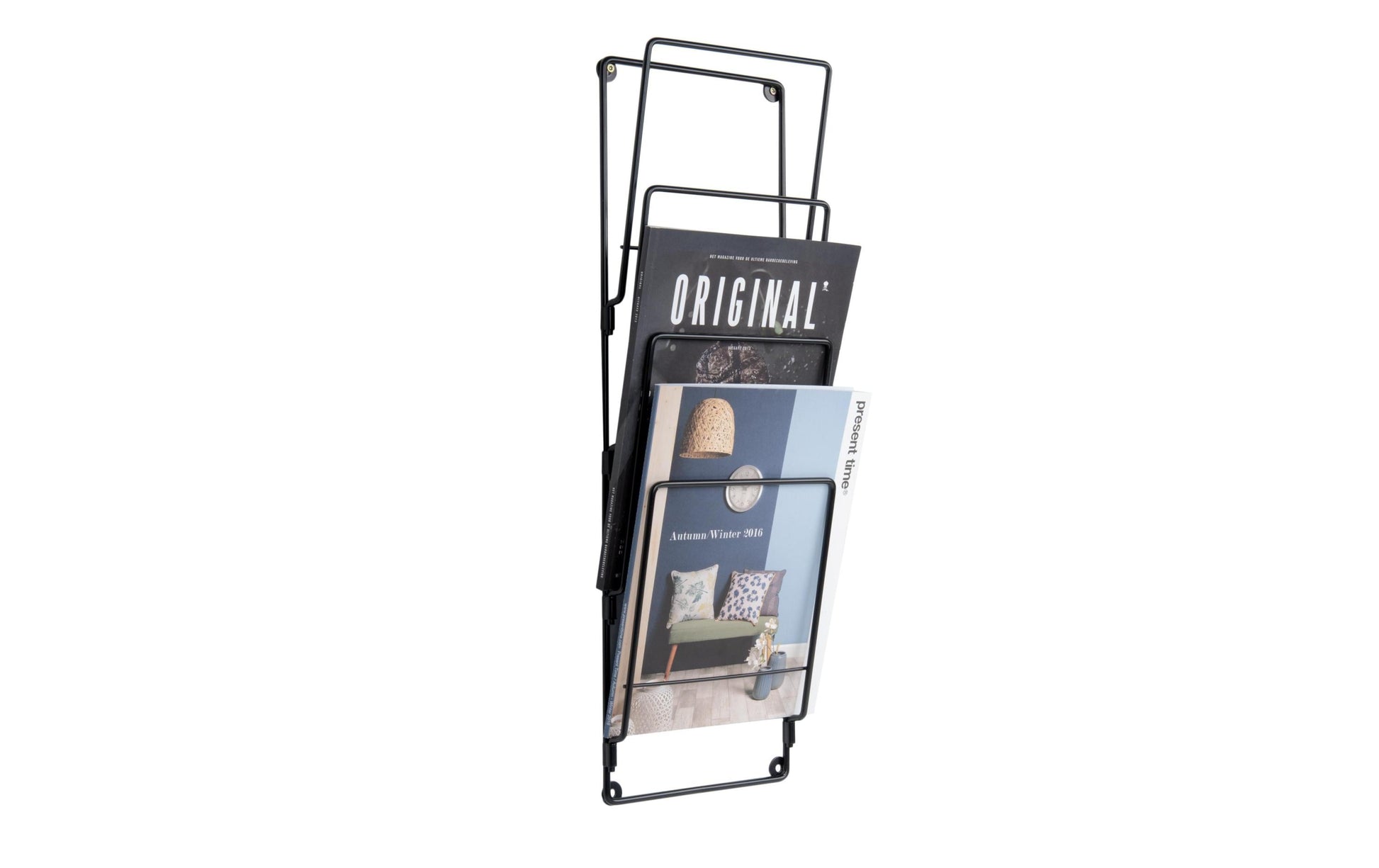 present time Zeitschriftenständer – Stahl – Schwarz matt – 600 × 190 × 600 mm