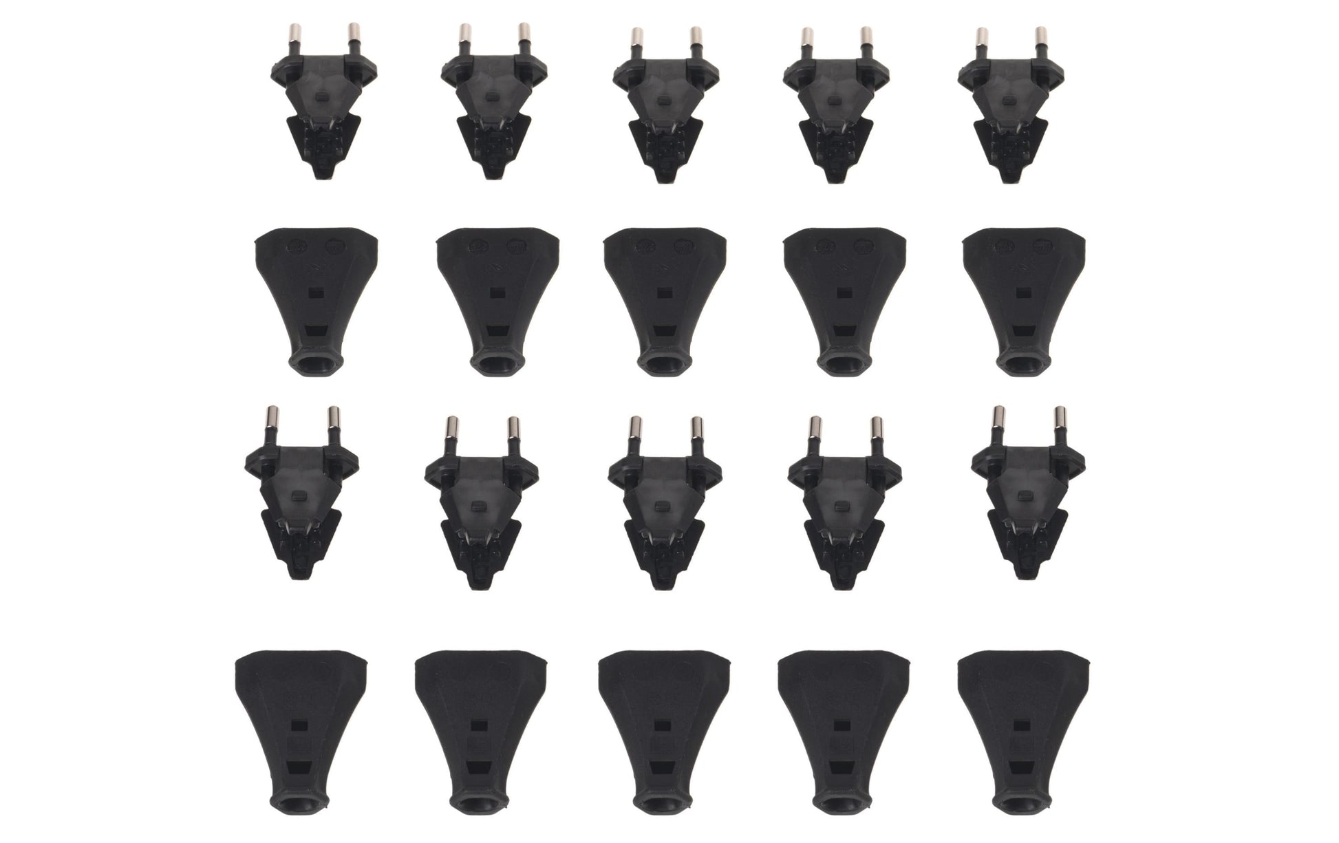 Steffen Abzweigstecker T26 – 2-pol, 2,5 A/250 V, 10er Pack, schwarz, IP20