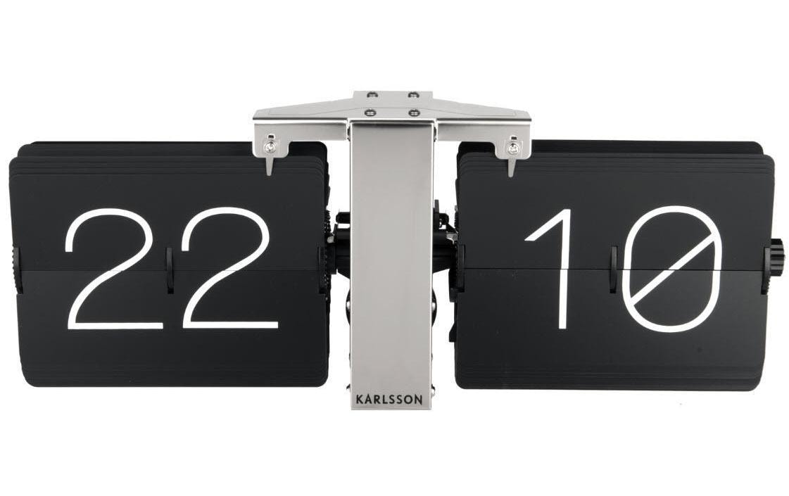 Karlsson Digitale Wanduhr No Case – 14 × 36 × 8,5 cm, Schwarz, Metall
