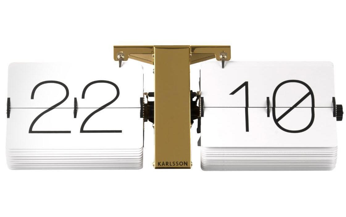 Karlsson Digitale Wanduhr – 14 × 36 × 8,5 cm, Weiss, Metall