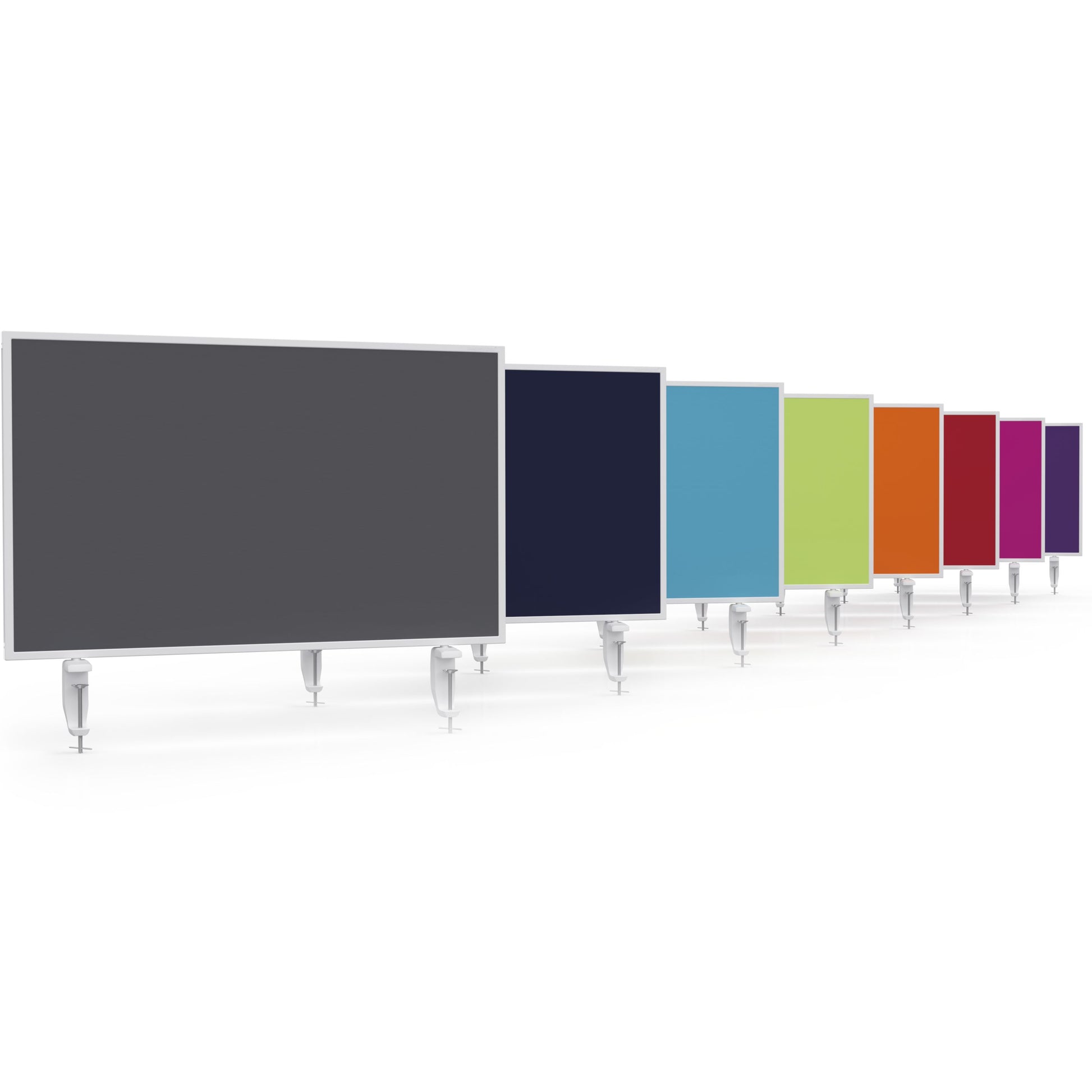 magnetoplan – Tischtrennwand VarioPin – 800 × 500 mm – doppelseitig (Whiteboard/Filz) – grau