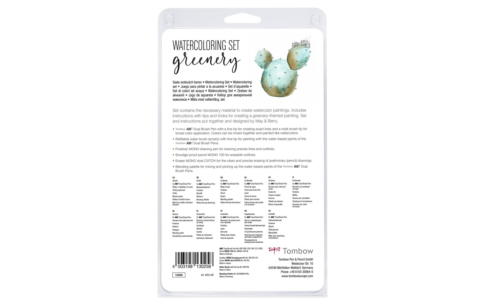 Tombow Watercoloring-Set Handlettering Greenery – 10-teilig