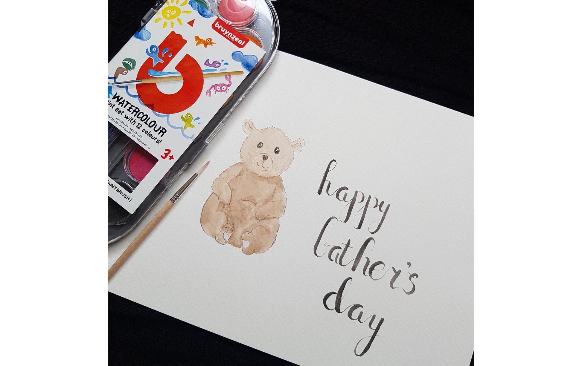 Bruynzeel Kinder Aquarellfarben – 12 Farben (Kasten), mit Pinsel – für Papier