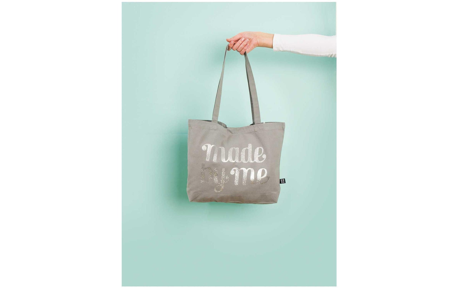Rico Design Stofftasche, Baumwolle, Grau, 445×340 mm, Lange Henkel
