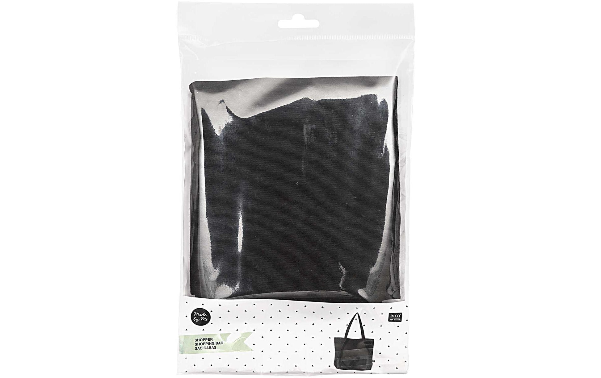Rico Design Stofftasche, Baumwolle, schwarz, 445×340 mm, lange Henkel