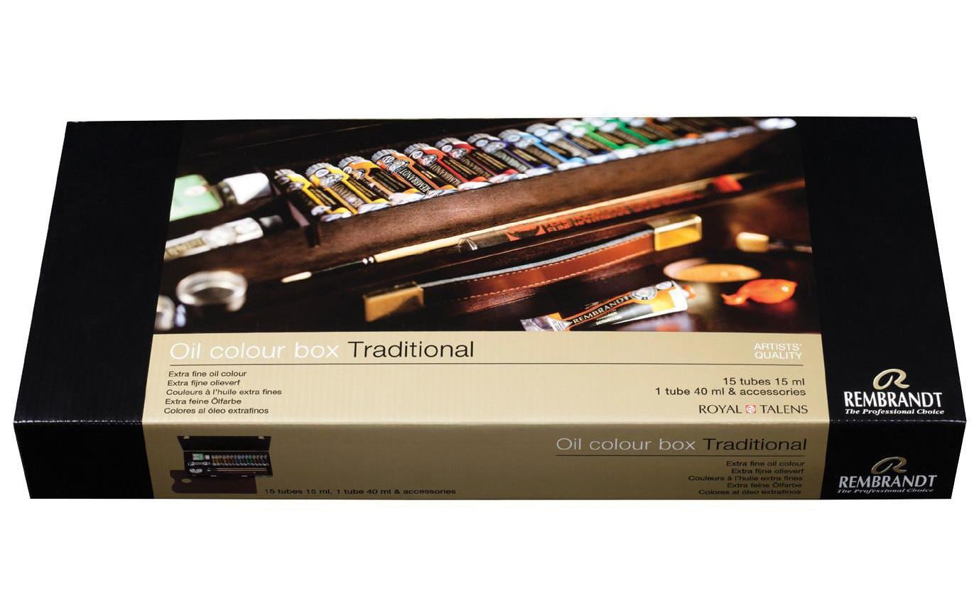 Royal Talens Rembrandt – Ölfarbe – Set – 16 Farben, 16 × 15 ml, inklusive Pinsel & Palette