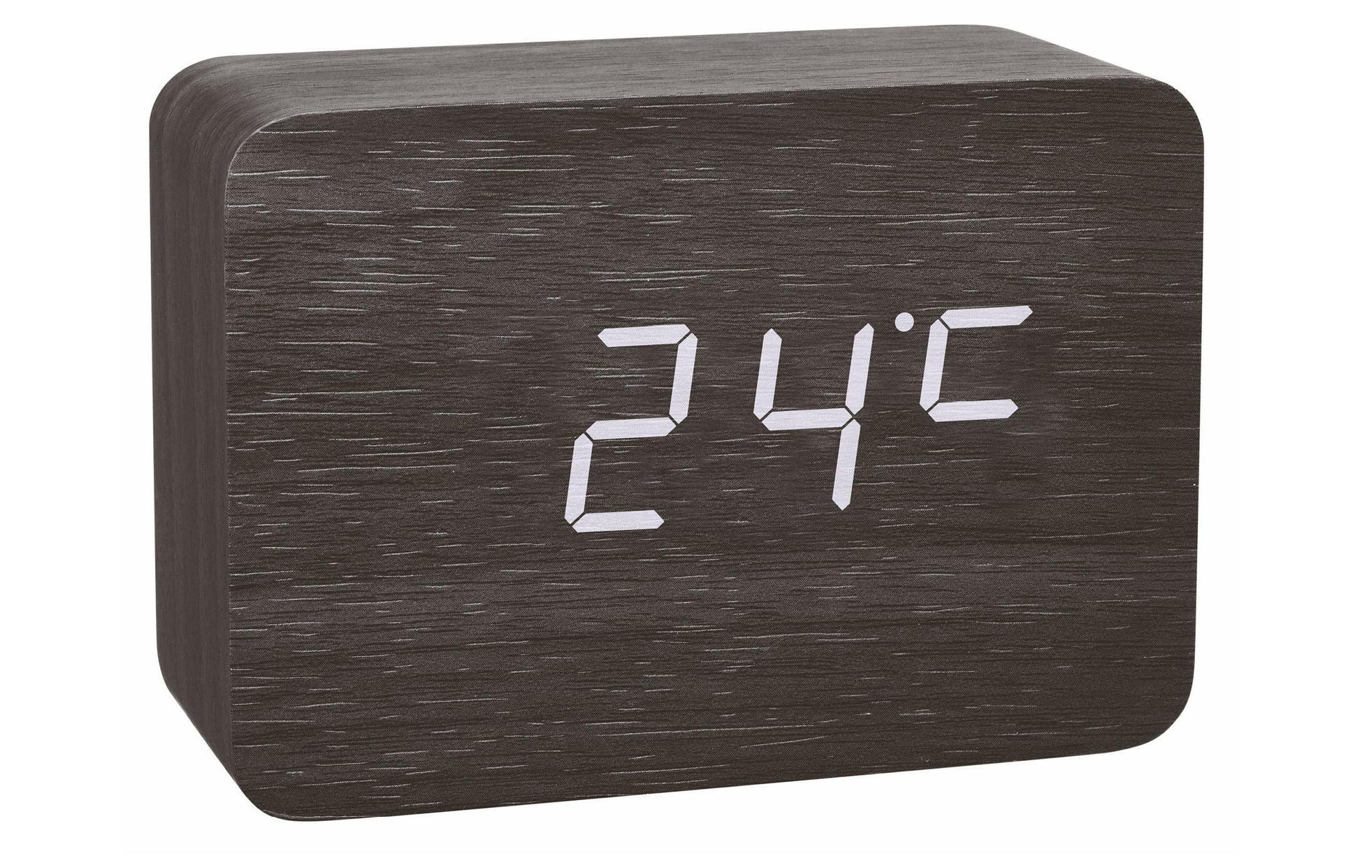 TFA-Dostmann Wecker CLOCCO Funk – digital – 10 × 7 × 4,1 cm, schwarz, Thermometer, Datum