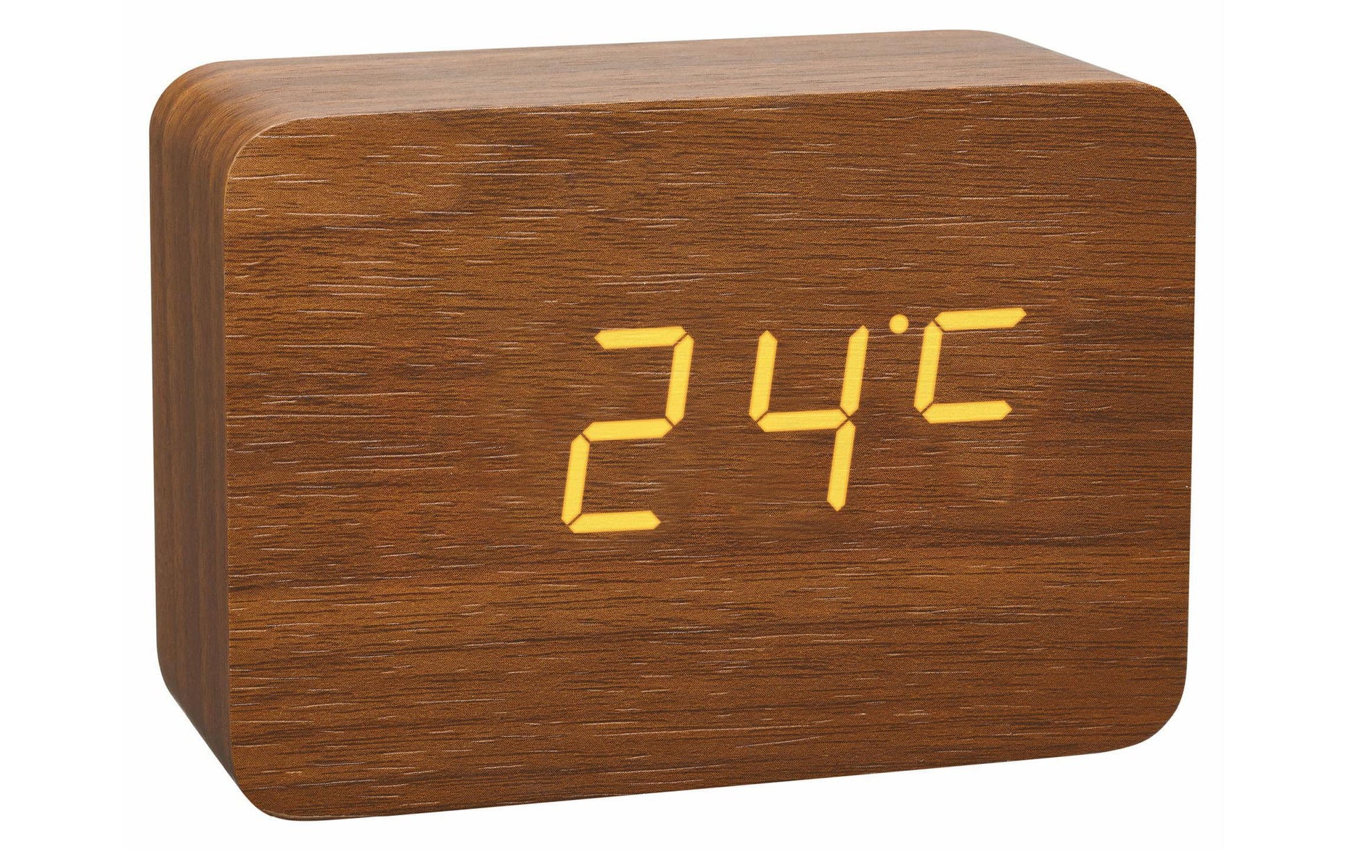 TFA-Dostmann TFA Dostmann Digitalwecker – Funk, Thermometer, 10 × 7 × 4,1 cm, braun