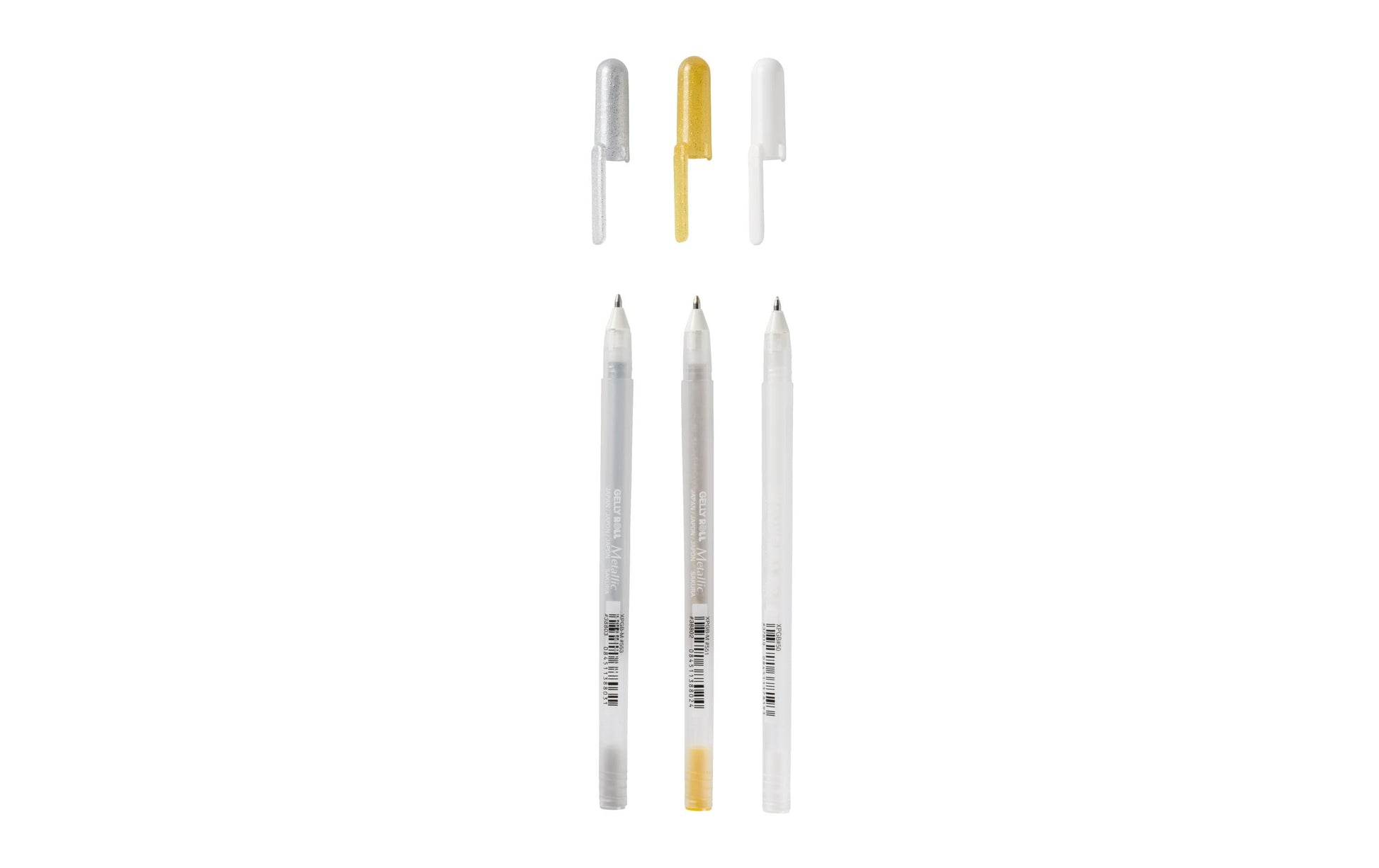 Sakura Gelschreiber 3er Set – 3 Farben, 0,5 mm, schnelltrocknend, für dunkles Papier, Kappe