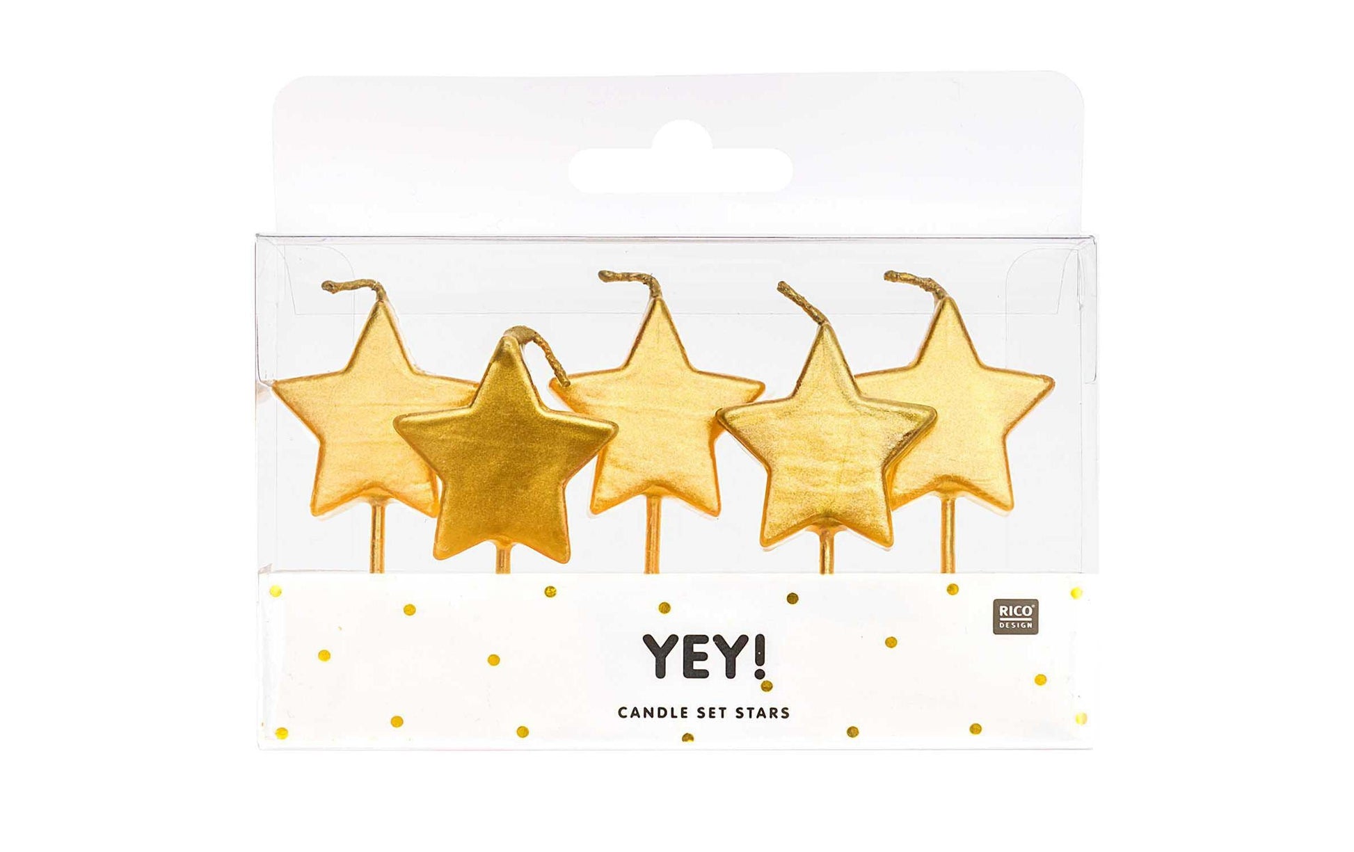 Rico Design Geburtstagskerzen Sterne – Gold – 5 Stk