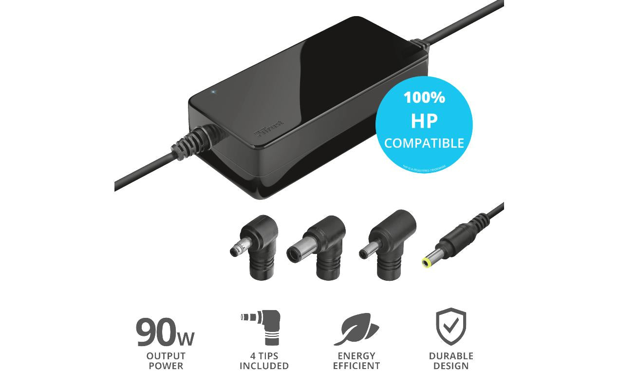 Trust Maxo Netzteil 90 W – für HP – schwarz, 3 m Kabel