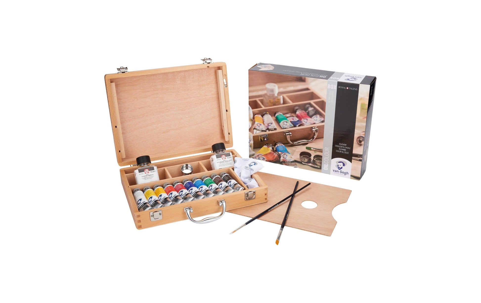 Van Gogh Ölset Malkasten – 12 Farben, 12 × 40 ml, mit Pinsel