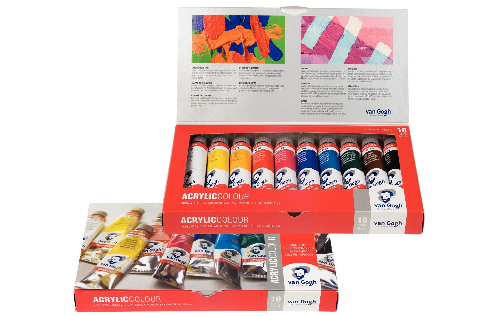 Van Gogh Acrylfarbe – Mehrfarbig, Lichtecht – 10 Farben (10×40 ml, 400 ml)