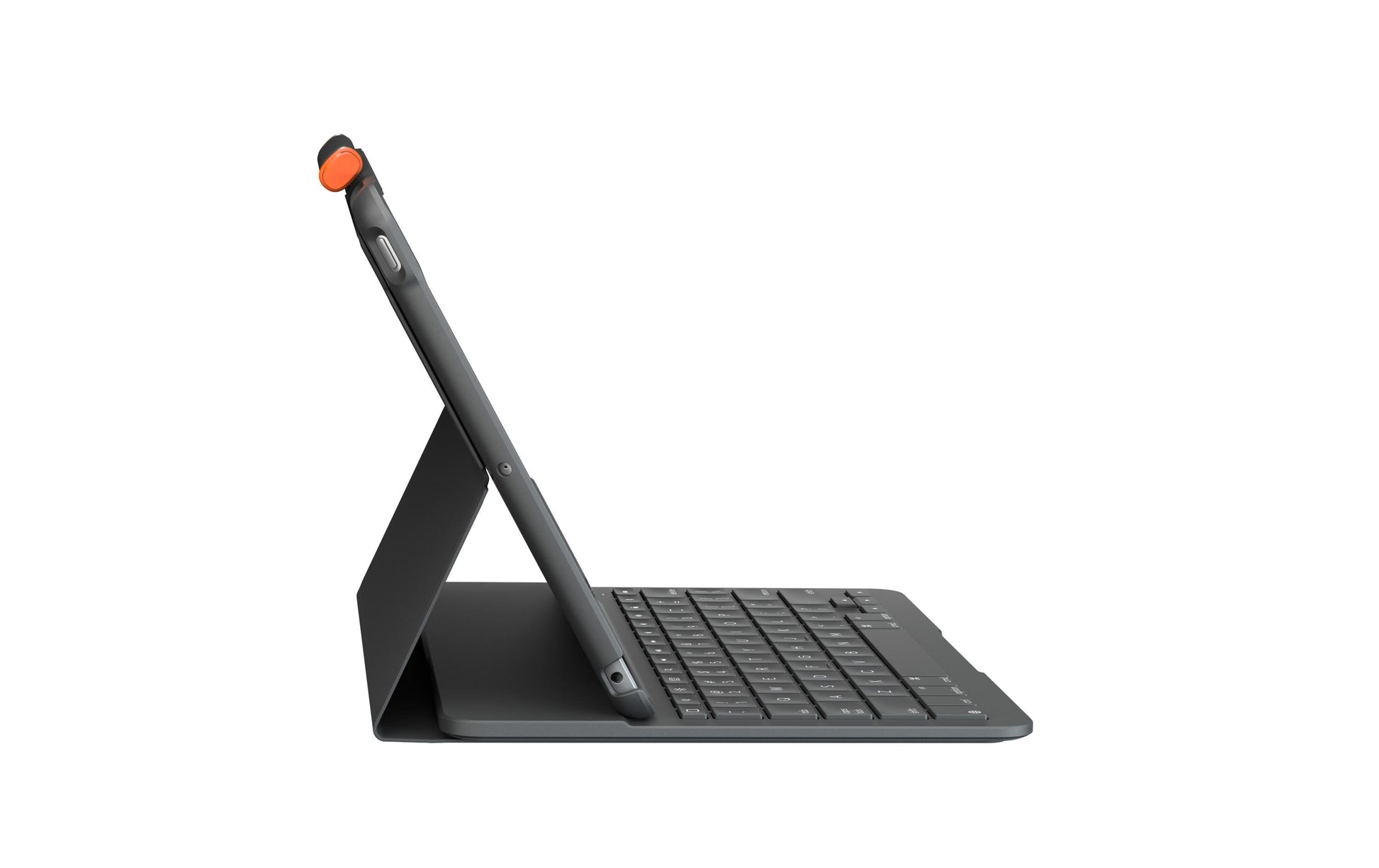 Logitech Slim Folio – Tastatur, kabellos (Bluetooth), CH-Layout (DE-CH), aufladbar, Graphit – für iPad (7. Gen)
