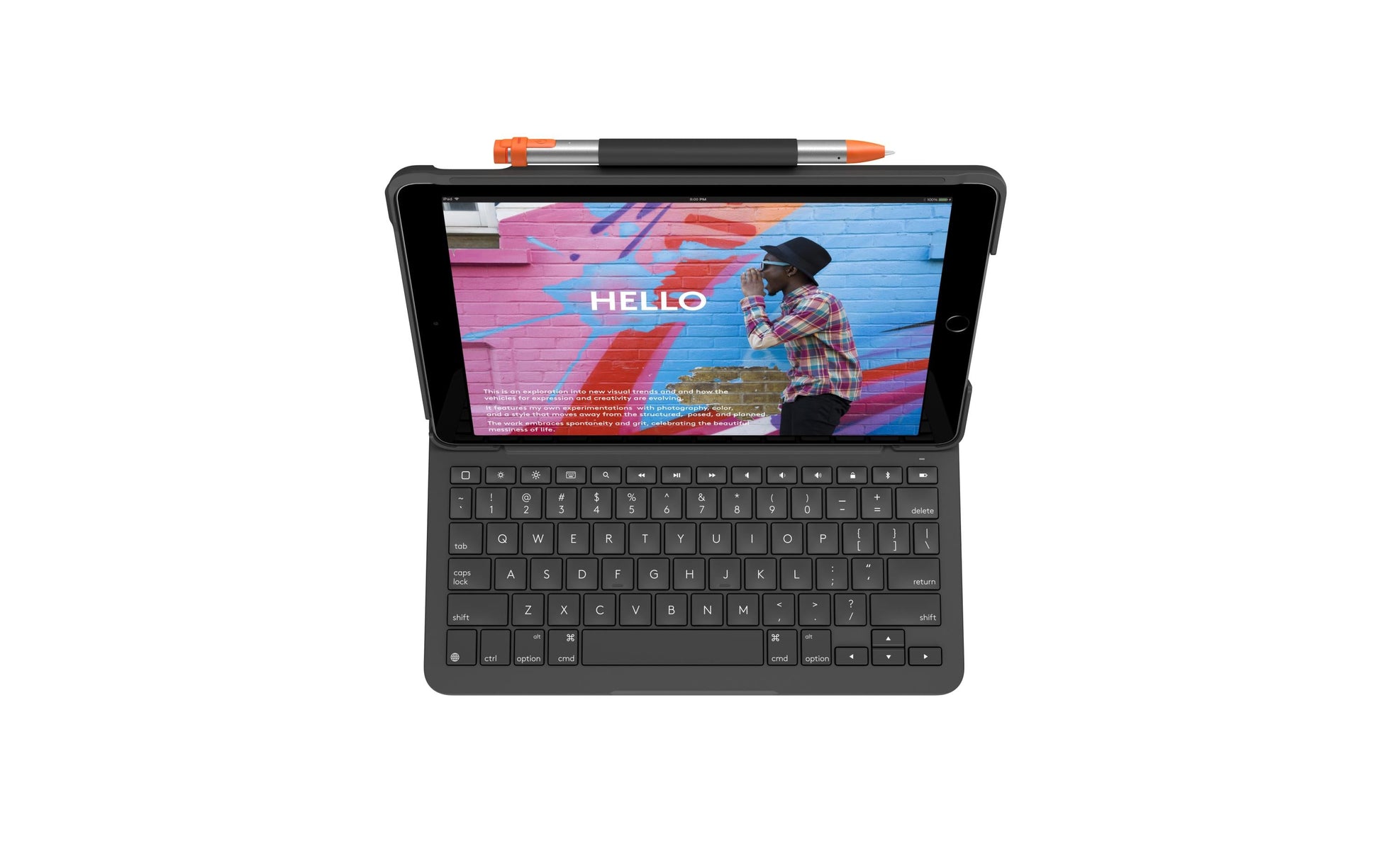 Logitech Slim Folio – Tastatur, kabellos (Bluetooth), CH-Layout (DE-CH), aufladbar, Graphit – für iPad (7. Gen)