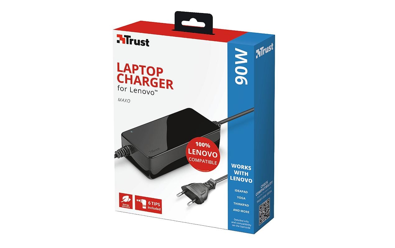 Trust Netzteil – 90 W, 19 V – für Lenovo – Schwarz