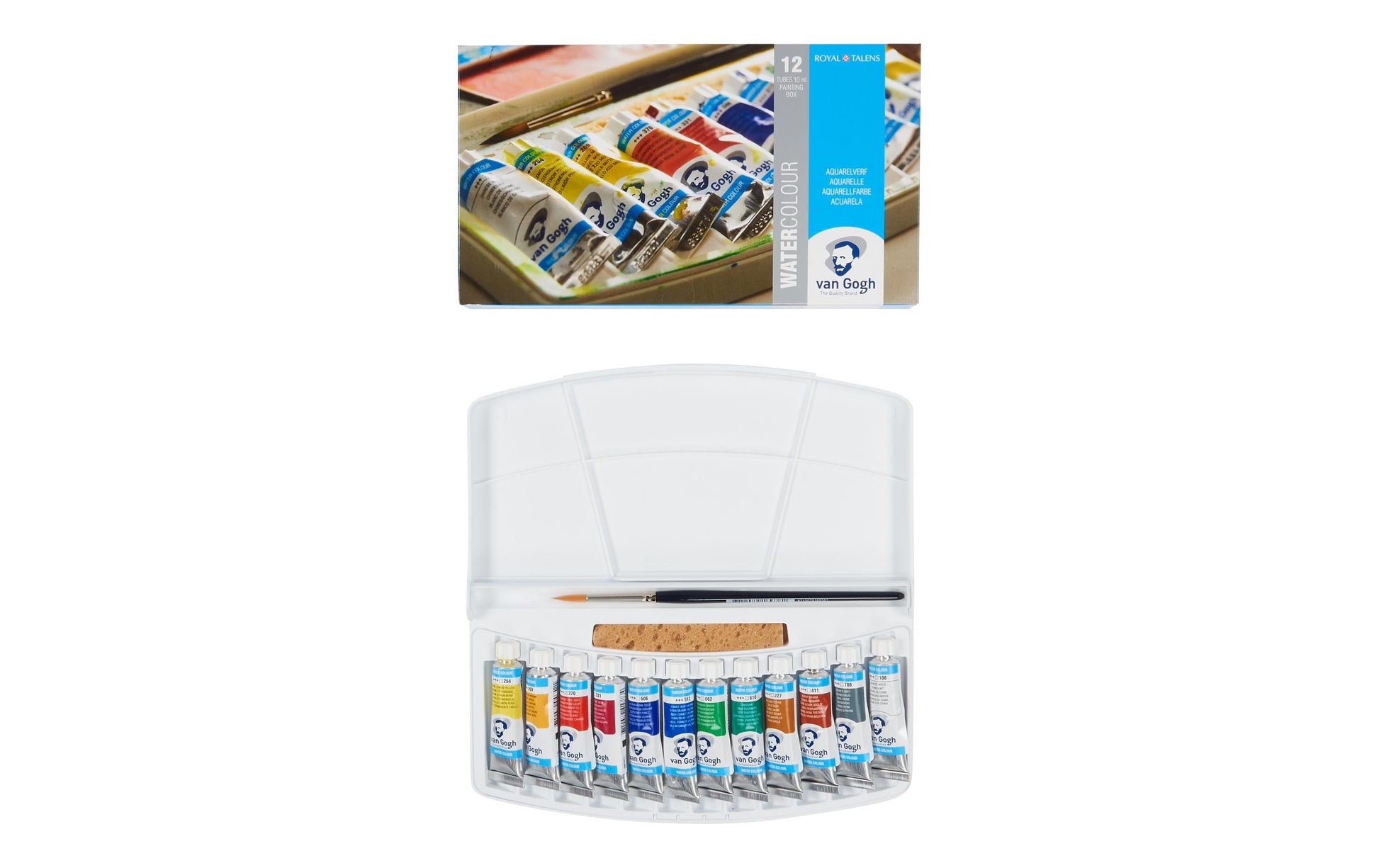 Van Gogh Aquarellfarbe – Mehrfarbig, lichtecht – 12 Farben (12×10 ml (120 ml)) Kunststoffkasten