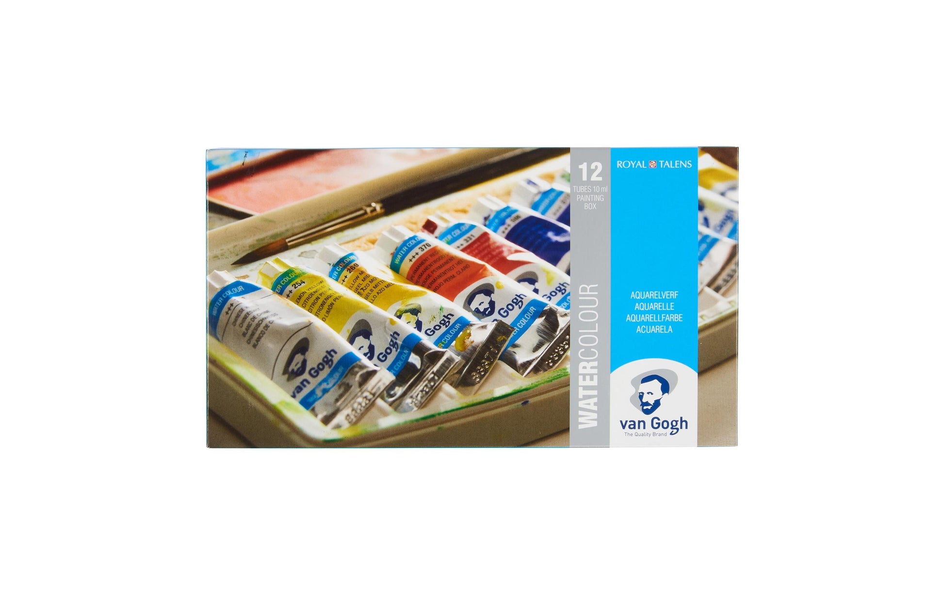Van Gogh Aquarellfarbe – Mehrfarbig, lichtecht – 12 Farben (12×10 ml (120 ml)) Kunststoffkasten