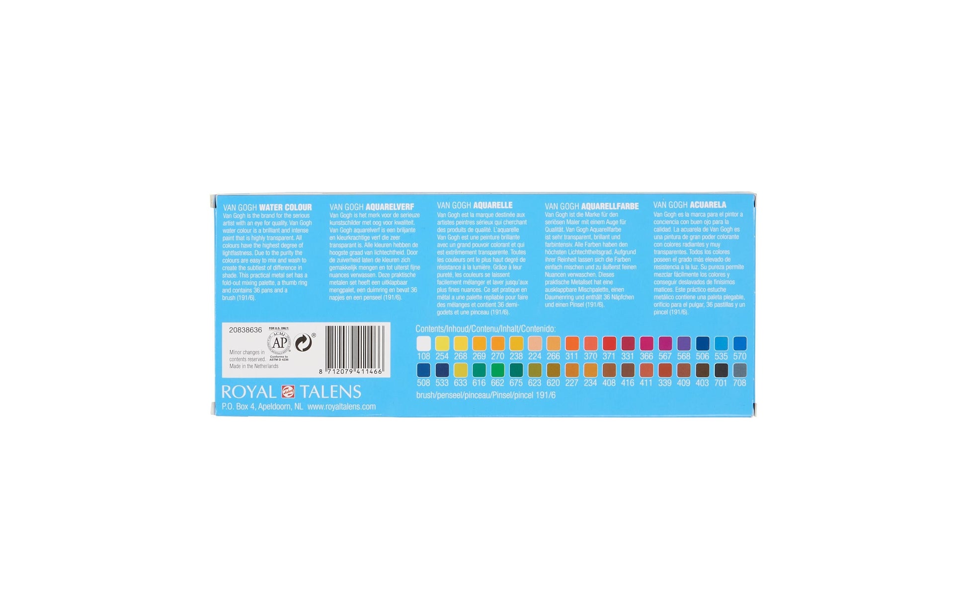 Van Gogh Aquarellfarbe – Set – 36 Farben, mit Pinsel