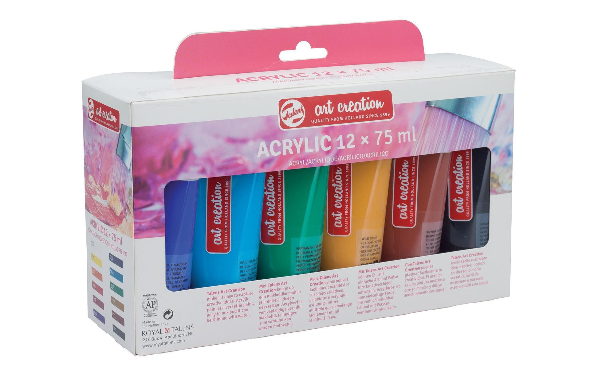 Talens Acrylfarbe – Set – 12 Farben, 12 × 75 ml