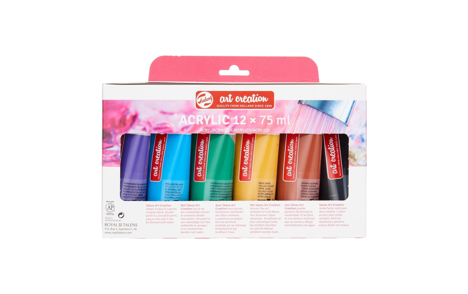 Talens Acrylfarbe – Set – 12 Farben, 12 × 75 ml