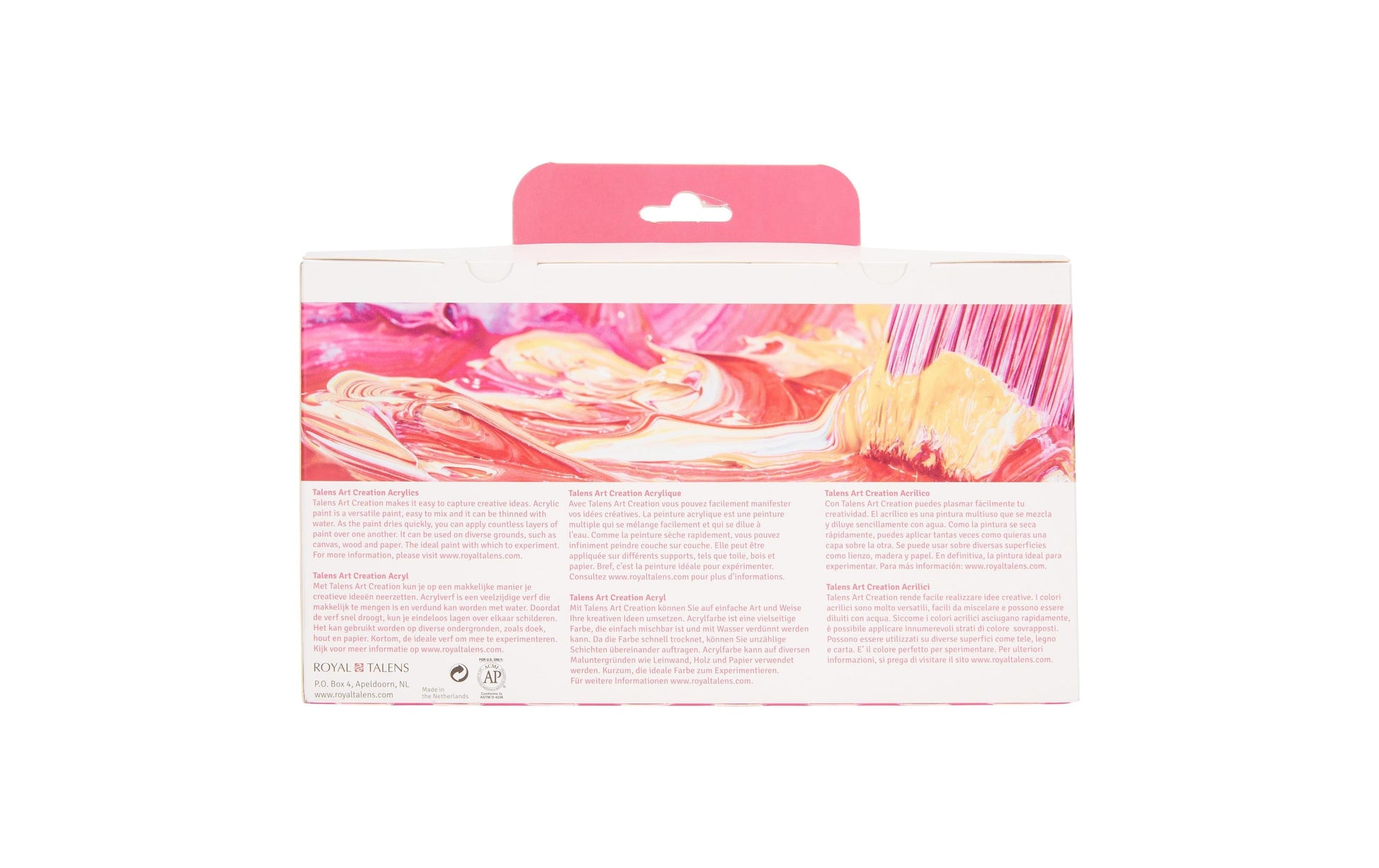 Talens Acrylfarbe – 6 Farben, 6×75 ml (450 ml) – wasserfest, für Papier