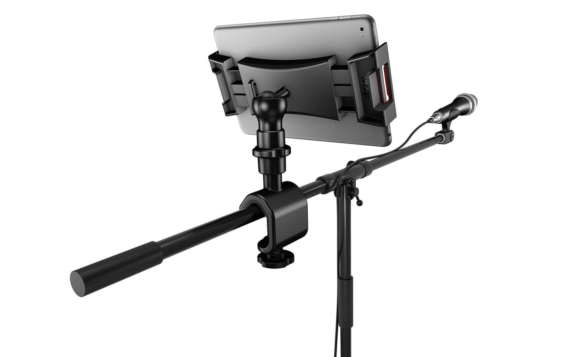 IK Multimedia Tablet-Tischhalterung – für iPad, iPad mini, iPad Air, iPad Pro – bis 12,9", neigbar – Schwarz