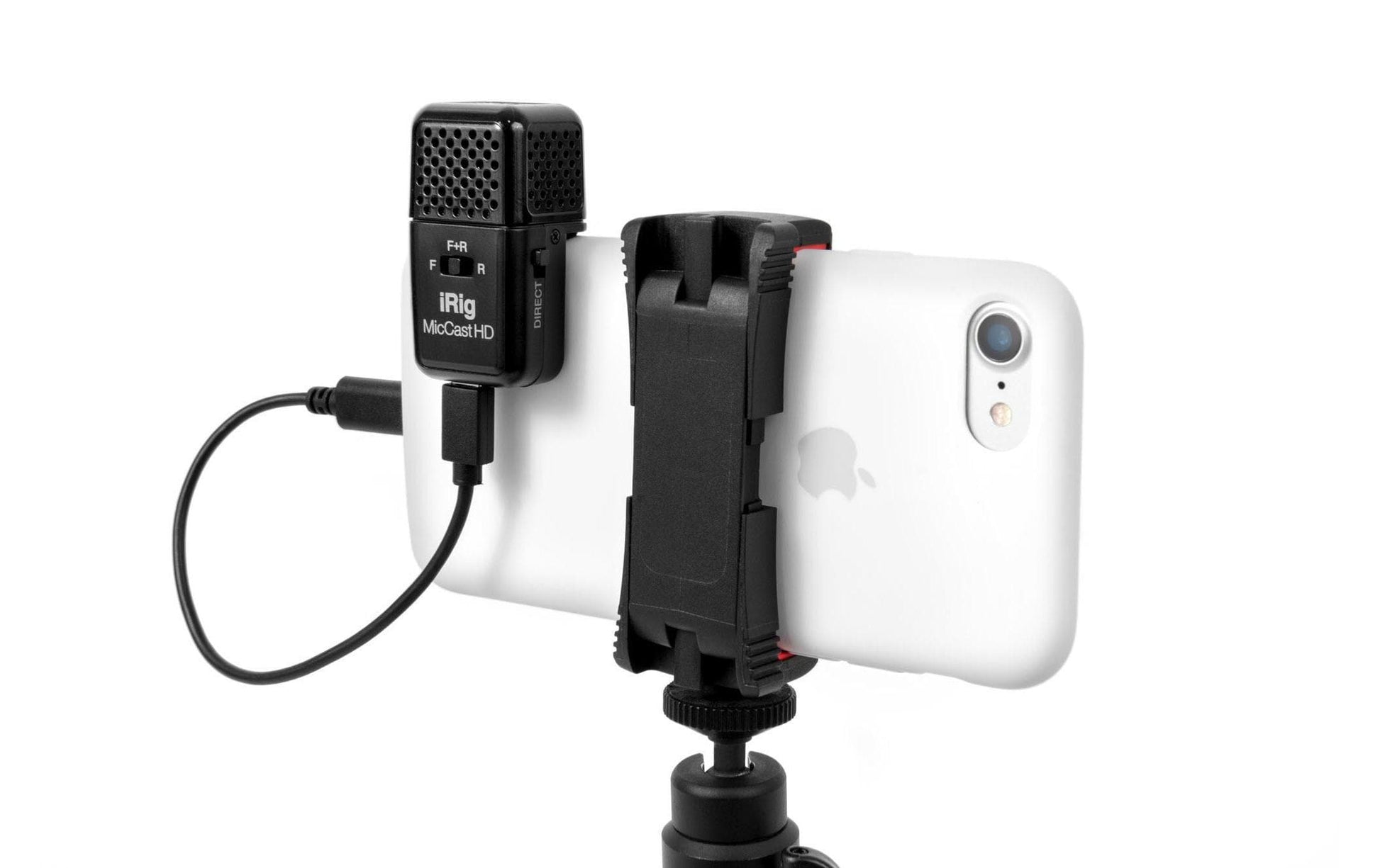 IK Multimedia iRig Mic Cast HD Lavaliermikrofon – USB, Niere, 40–20'000 Hz, für iOS/Android/Mac/PC, Schwarz