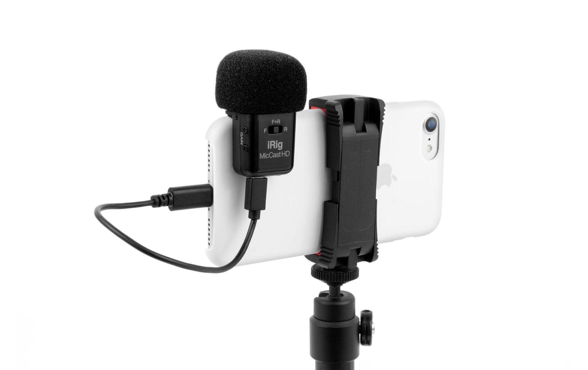 IK Multimedia iRig Mic Cast HD Lavaliermikrofon – USB, Niere, 40–20'000 Hz, für iOS/Android/Mac/PC, Schwarz