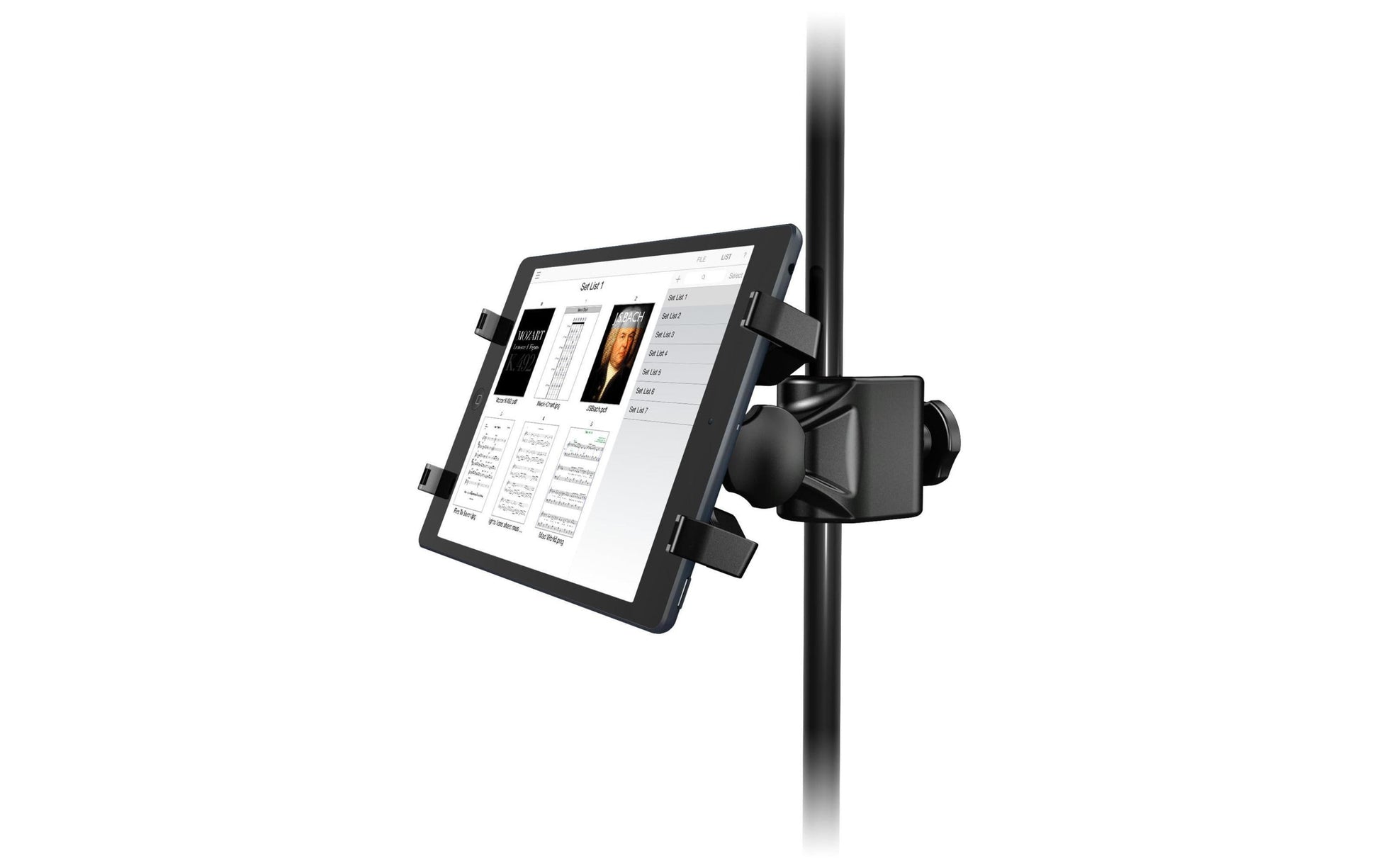 IK Multimedia Tablet-Tischhalterung für iPad (inkl. mini, Air, Pro) – 7–12,9", neigbar – Schwarz