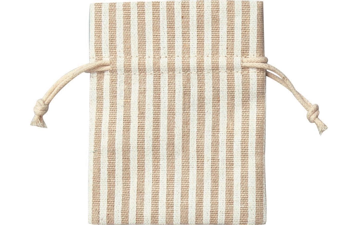 Folia Geschenkbeutel – Punkte und Streifen, Beige – Baumwolle – 6 Stk.