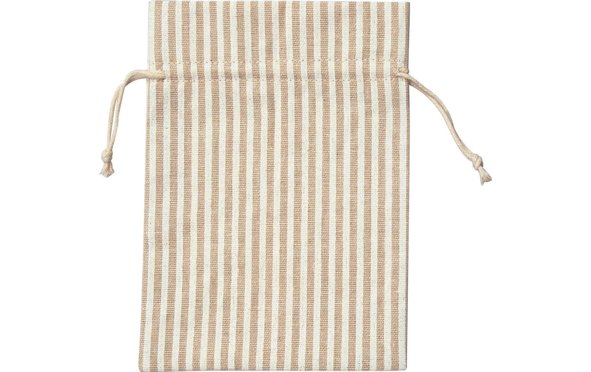 Folia Geschenkbeutel – Punkte und Streifen, Beige – Baumwolle – 6 Stk.