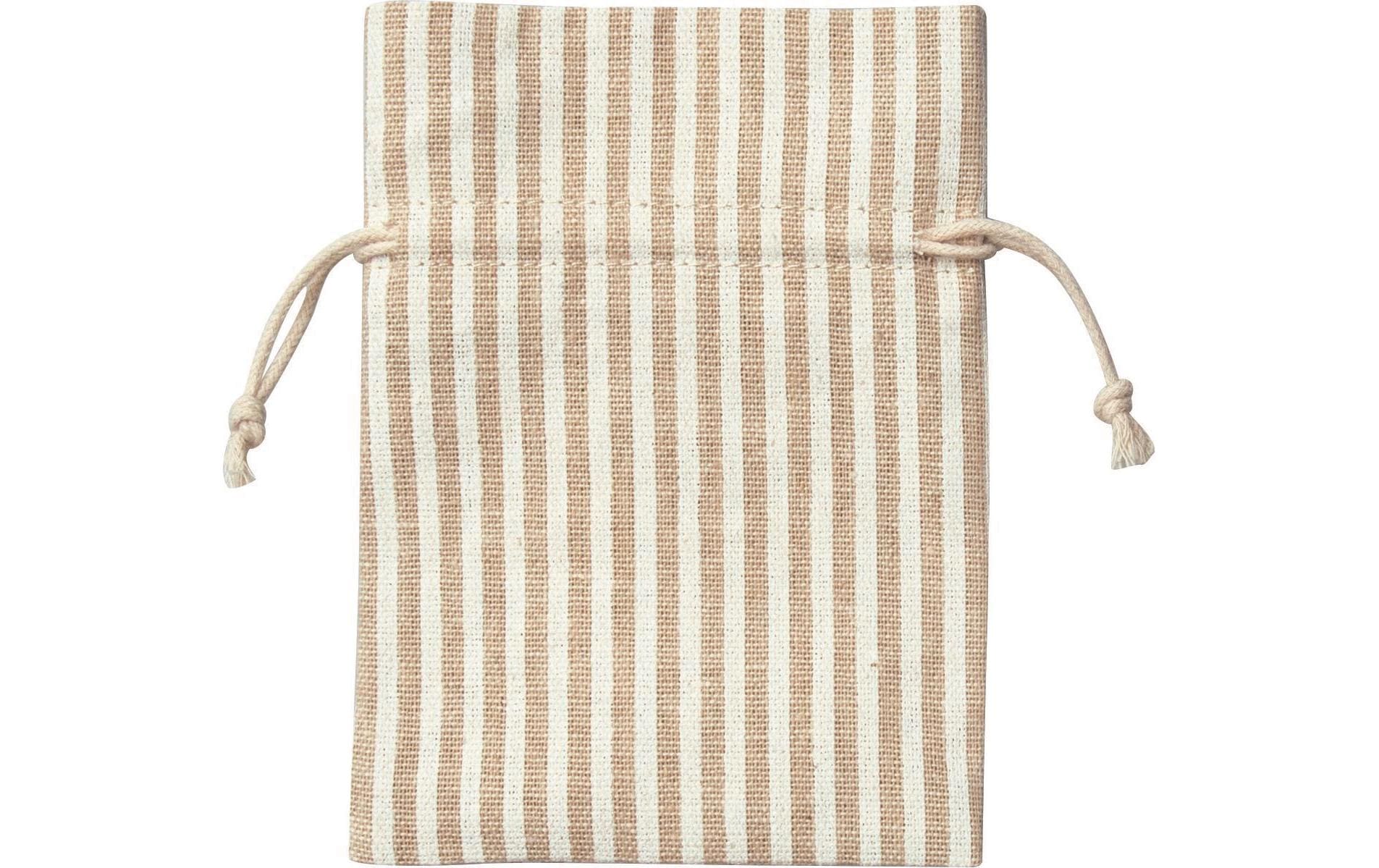 Folia Geschenkbeutel – Punkte und Streifen, Beige – Baumwolle – 6 Stk.