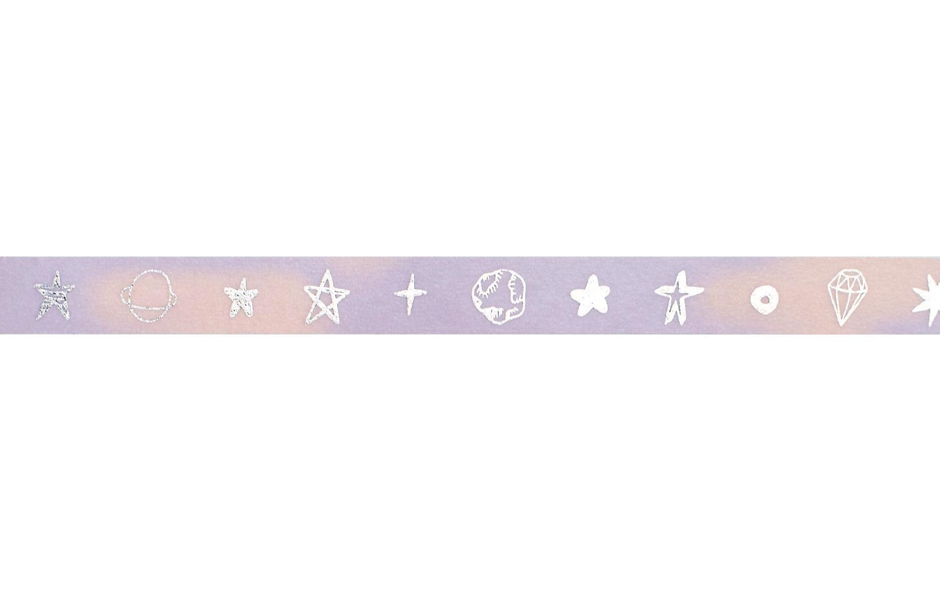 Folia Washi Tape Heissfolienveredelung selbstklebend – mehrfarbig – 1,0 × 500 cm, 5 Rollen