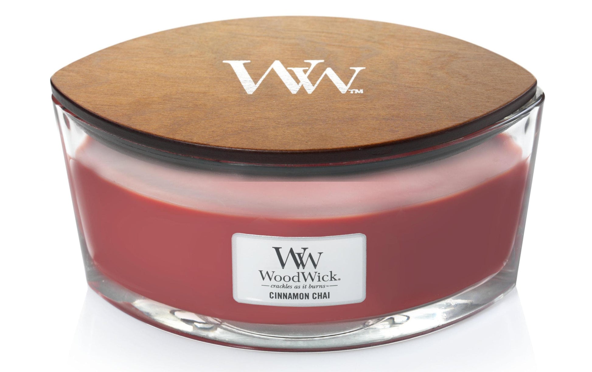 WoodWick Duftkerze Cinnamon Chai, rot, Glas, Ø 19,1 cm, 1 Stück