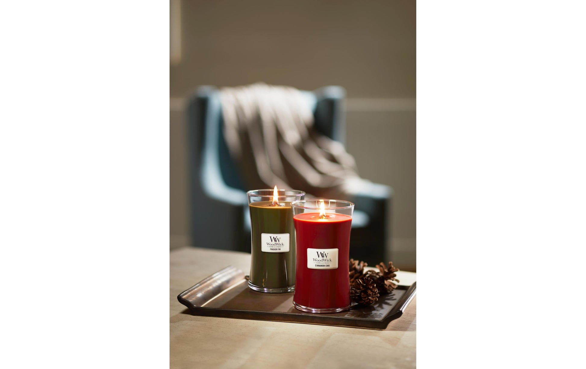 WoodWick Duftkerze – Chai (Zimt & Vanille) – Ø 7 × 8,3 cm