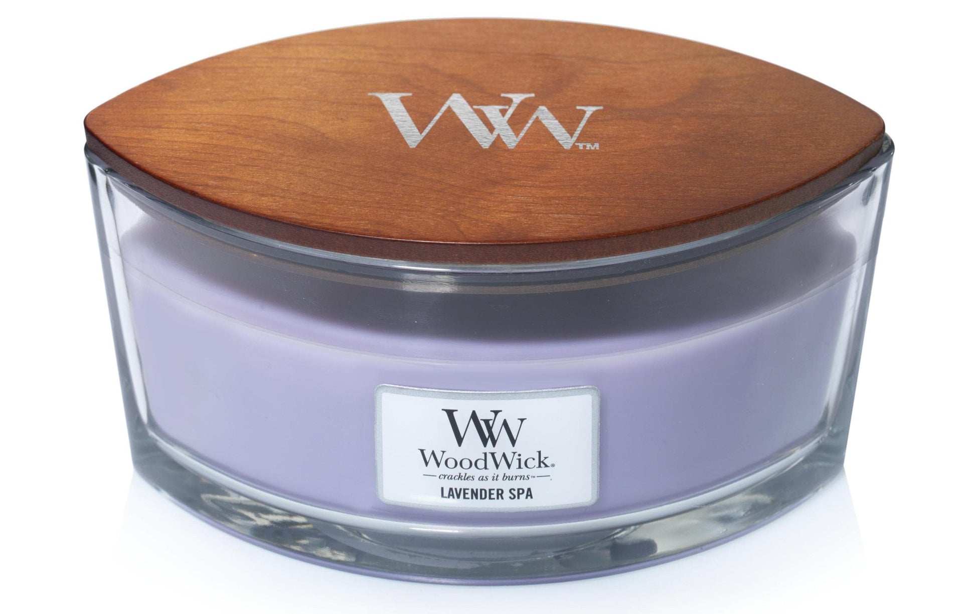 WoodWick Duftkerze Lavender Spa, lila, Glas, Ø 19,1 cm, parfümiert