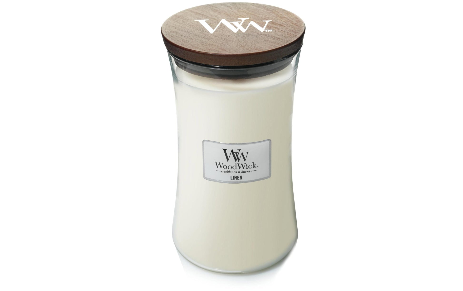 WoodWick Duftkerze – Linen – Ø 10,2 × 17,8 cm