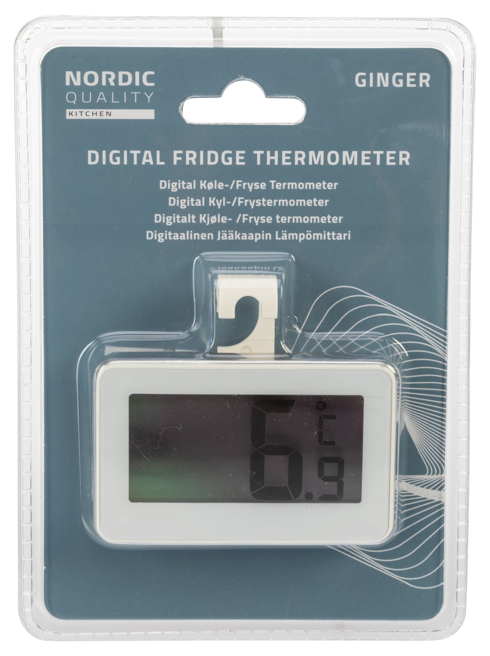 Nordic Quality 352422 – Thermometer, LCD-Anzeige, magnetische Rückseite – Weiss, für Kühlschrank