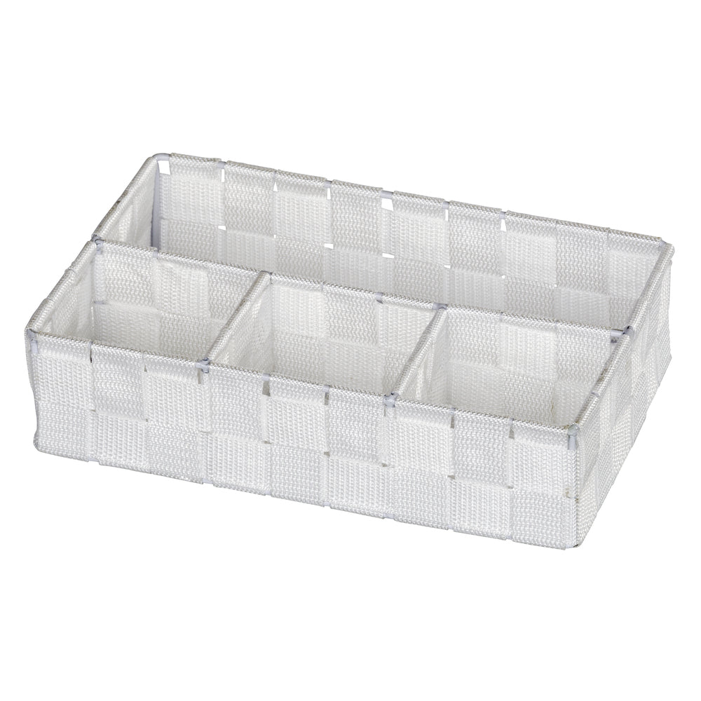 WENKO Adria Aufbewahrungskorb – Kunststoff – Weiss – 260 × 65 × 170 mm